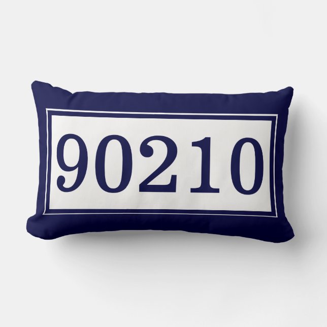 Eigen postcode donkerblauw en wit Klassiek Kussen (Voorkant)