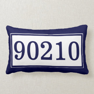 Eigen postcode donkerblauw en wit Klassiek Kussen