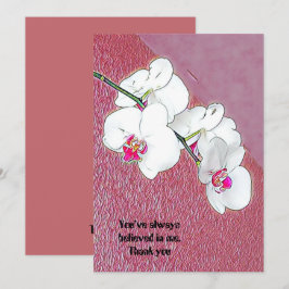 Eigen prijsopgave Waterverf witte orchideeën Bedankkaart