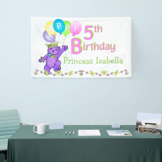 Eigen prinses Beer 5th Birthday Party Spandoek (Beurs)