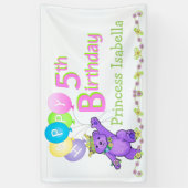 Eigen prinses Beer 5th Birthday Party Spandoek (Verticaal)