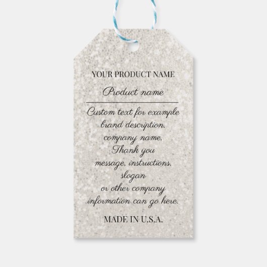 Eigen productbeschrijving voor bedrijven - Gold Cadeaulabel (Achterkant)