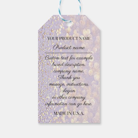 Eigen productbeschrijving voor bedrijven - Gold Cadeaulabel (Achterkant)