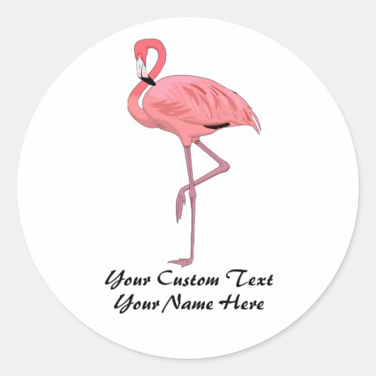 Eigen productlabel Business Promo Pink Flamingo Ronde Sticker (Voorkant)