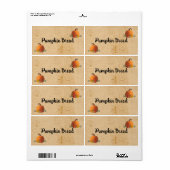 Eigen productlabel voor pompoenbrood etiket (Full Sheet)