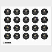 Eigen productlabel Wildflower Honey Black Daisy Ronde Sticker (Vel)