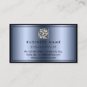 Eigen QR CODE Logo Restaurant Kookt Chef Blue Visitekaartje (Achterkant)