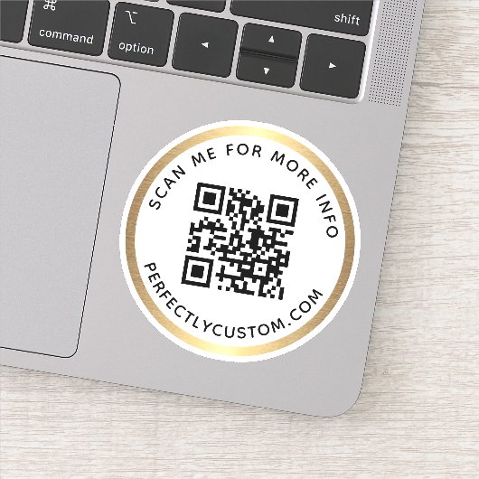 Eigen QR-code Scannen me voor meer info golden bor Sticker (Detail)