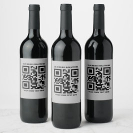 Eigen QR-code voor voorzijde Achterzijde logo T-Sh Wijn Etiket