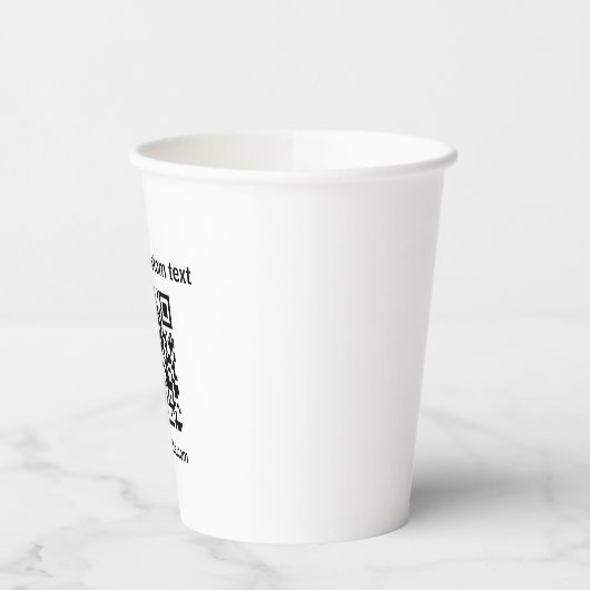 Eigen Qr-code witte minimalistische koffie Papieren Bekers (Links)