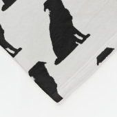 Eigen rand Collie Dog Silhouette Fleece Deken (Hoek)