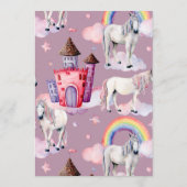 Eigen regenboogballonnen Unicorn Roze Baby shower Kaart (Achterkant)