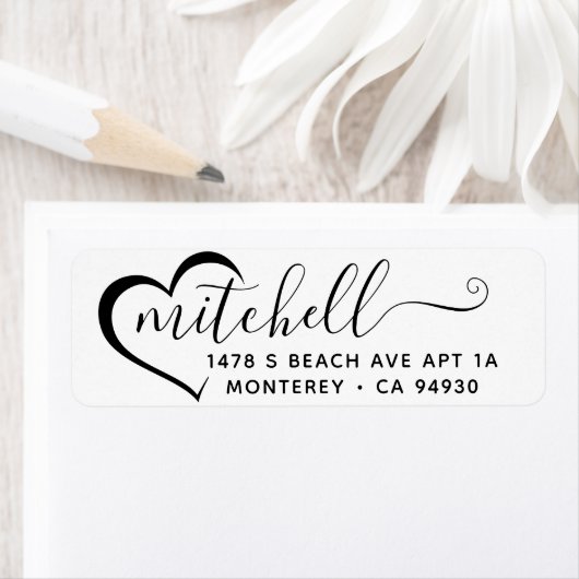 Eigen retouradreslabel met hart etiket (Insitu)