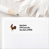 Eigen Retro Rooster Retour Adreslabel Etiket (Insitu)