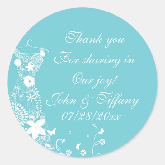 Eigen Robin Egg Blue Wedding Favor Label (Voorkant)