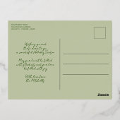 Eigen rode bessen Groene bladeren Wreated Gold Folie Feestdagen Briefkaart (Achterkant)