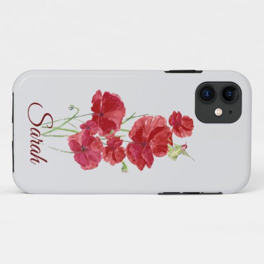 Eigen rode papaverbloemen - Rufous Hummingbird Bir Case-Mate iPhone Case (Achterkant (horizontaal))