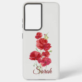 Eigen rode papaverbloemen - Rufous Hummingbird Bir Samsung Galaxy Hoesje (Achterkant)