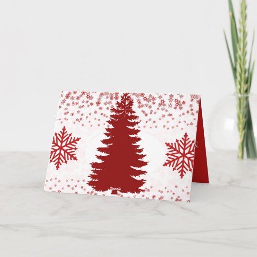 Eigen rode witte kerstboom in Kind Feestdagen Kaart (Achterkant)