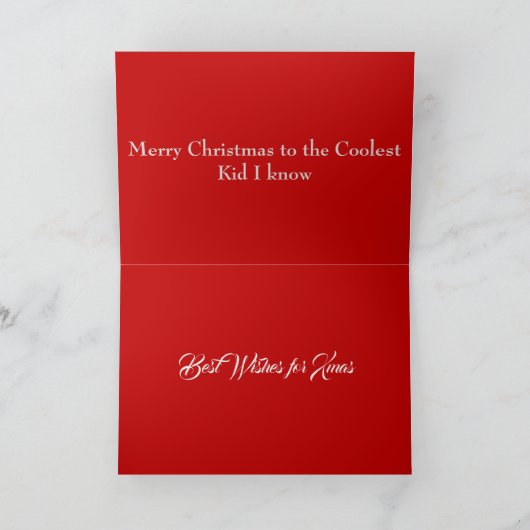 Eigen rode witte kerstboom in Kind Feestdagen Kaart (Binnen)