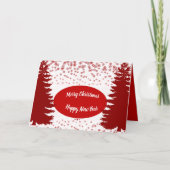Eigen rode witte kerstboom in Kind Feestdagen Kaart (Voorkant)