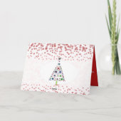 Eigen rode witte kerstsnowflakes voor Kind Feestdagen Kaart (Achterkant)