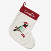 Eigen rondvliegende kolibrie grote kerstsok (Voorkant (Hangend))