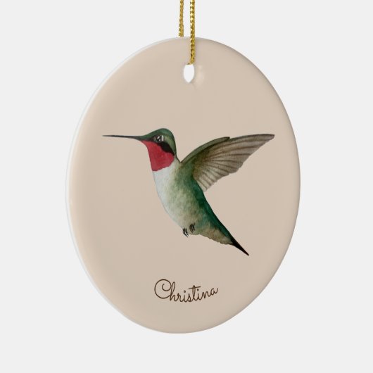Eigen rondvliegende kolibrie keramisch ornament (Rechts)