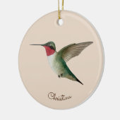 Eigen rondvliegende kolibrie keramisch ornament (Links)