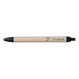 Eigen rondvliegende kolibrie zwarte inkt pen