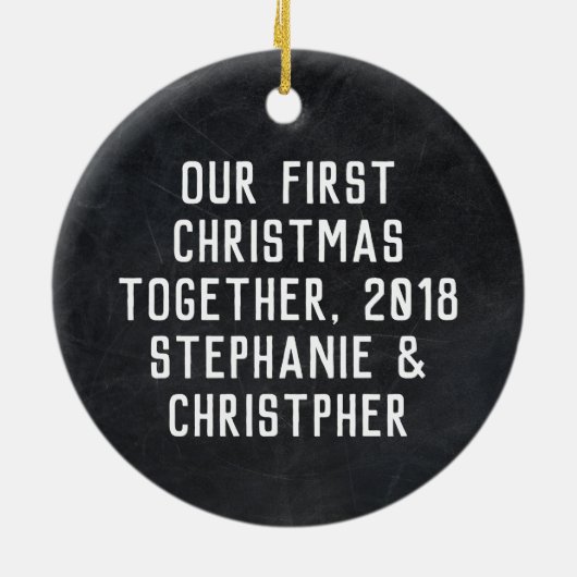 Eigen rood vrachtwagen kerst keramisch ornament (Achterkant)