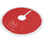 Eigen roodmonogram kerstboomrok kerstboom rok (Gekanteld)