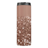 Eigen Roos Gold Glitter Monogram Naam Thermosbeker (Achterkant)