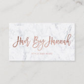 Eigen roos gouden typografie witte marmer 2 visitekaartje (Voorkant)