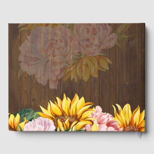 Eigen rotsbloemen Rozen bruiloft Gastenboek (Achterkant)