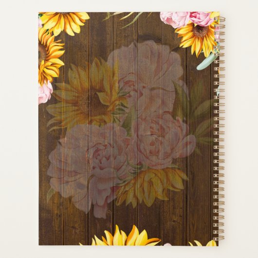 Eigen rotsbloemen Rozen bruiloft Planner (Achterkant)