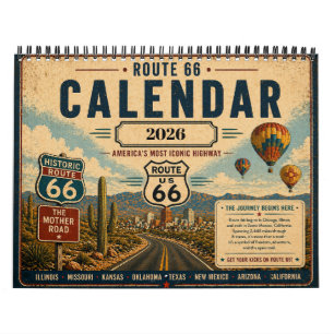 Eigen route 66 Vintage krijg je lol Kalender