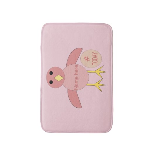 Eigen roze baardskuffel badmat (Voorkant Verticaal)