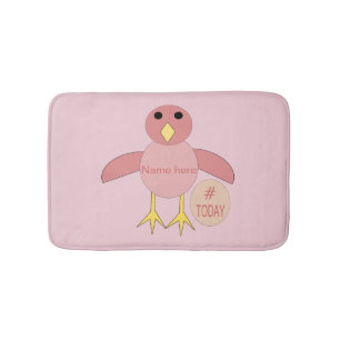 Eigen roze baardskuffel badmat