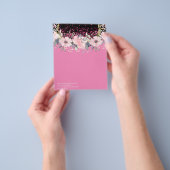 Eigen roze bloemen evenement zakelijke briefpapier flyer (Hand)