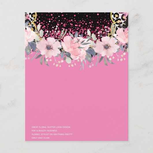 Eigen roze bloemen evenement zakelijke briefpapier flyer (Voorkant)