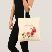 Eigen roze bloemen kunst tote bag (Voorkant (product))
