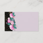 Eigen roze bloemige evenementenbedrijf briefpapier visitekaartje (Achterkant)