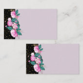 Eigen roze bloemige evenementenbedrijf briefpapier visitekaartje (Voorkant / Achterkant)