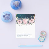 Eigen roze bloemige uitnodigingskaarten voor evene flyer (Enkel)