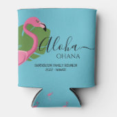Eigen roze flamingo Aloha Ohana familiereünie Blikjeskoeler (Voorkant)