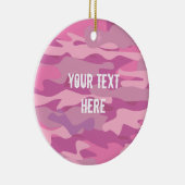 Eigen roze legercamera met kerstboom keramisch ornament (Rechts)