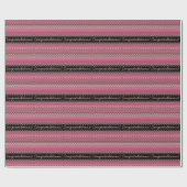 Eigen roze stripes Patroon, aangepast omlooppapier Cadeaupapier (Vlak)