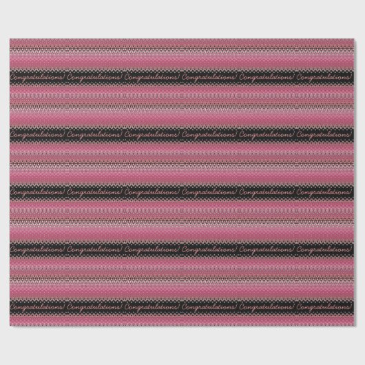 Eigen roze stripes Patroon, aangepast omlooppapier Cadeaupapier (Vlak)