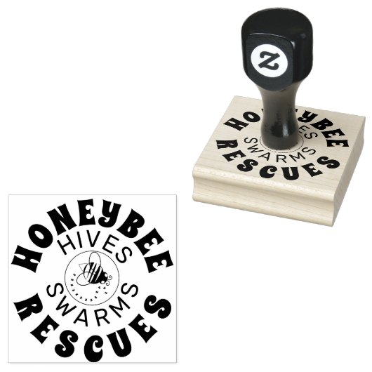 Eigen rubberen stempel van logo afbeelding met BEE (Gestempeld)